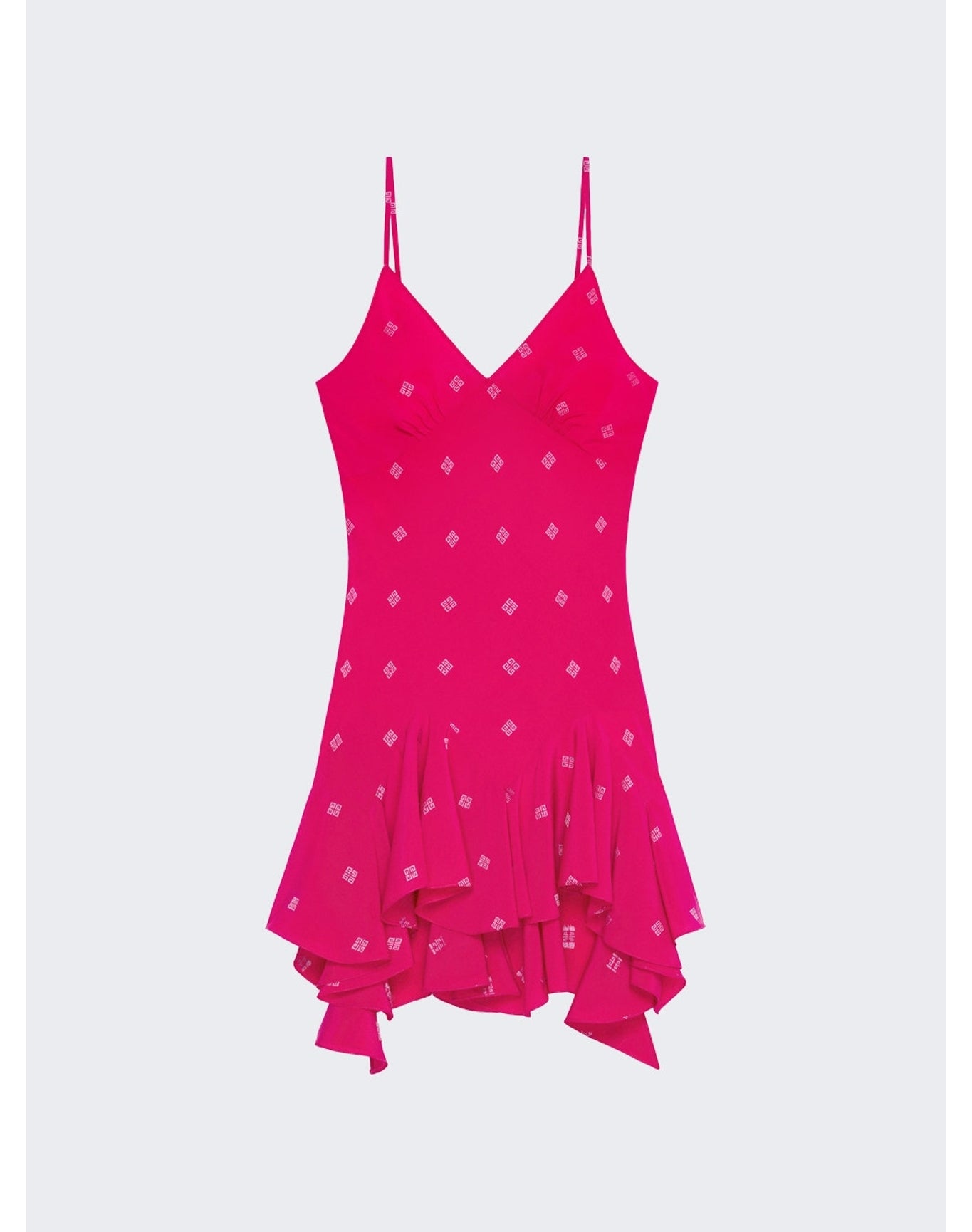 Givenchy | Women | Ruffle Silk Mini Dress | Fuchsia