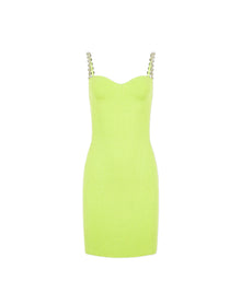 Globe Chain Wave Mini Dress | Lime