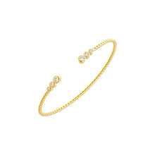  Graduated CZ Bezel Open Claw Bangle Bracelet - Adina's Jewels