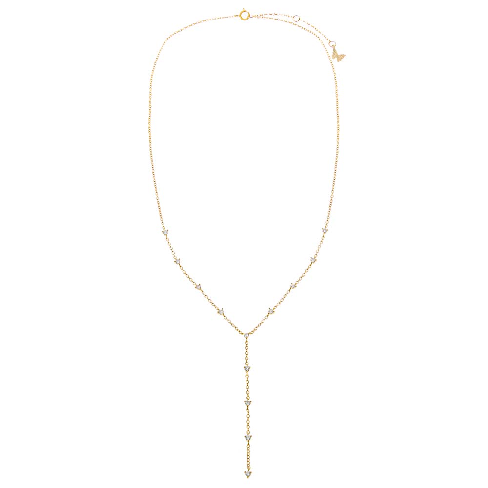  Multi CZ Embedded Lariat Necklace - Adina's Jewels