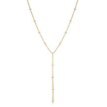 Gold Multi CZ Embedded Lariat Necklace - Adina's Jewels