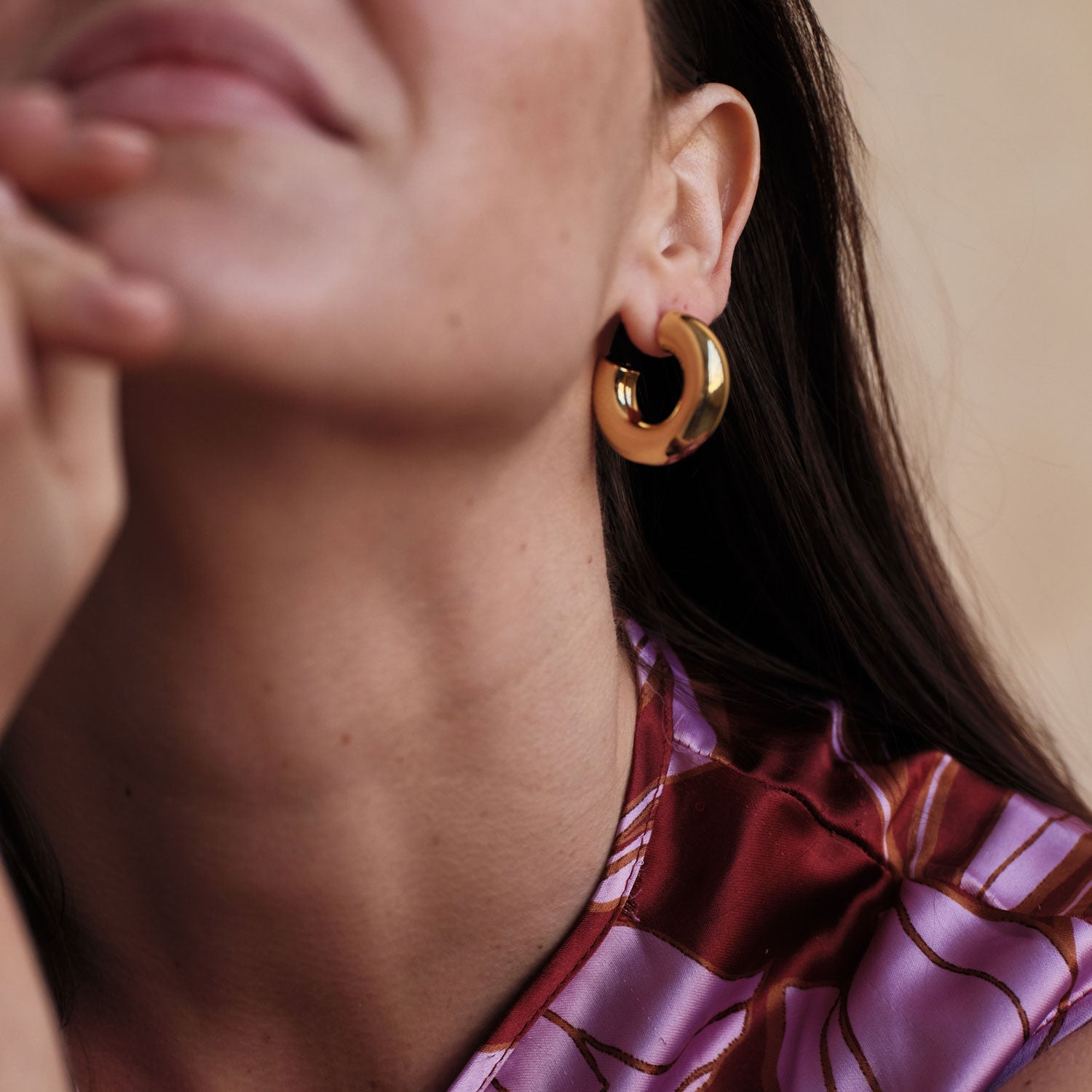 Emma Gold Hoop Earrings | 14K Gold Plated Brass