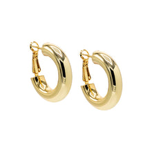 Gold / 25MM Wide Rounded Hollow Hoop Earring - Adina's Jewels