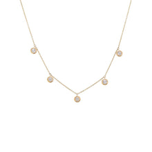 14K Gold Diamond Dangling Bezel Necklace 14K - Adina's Jewels