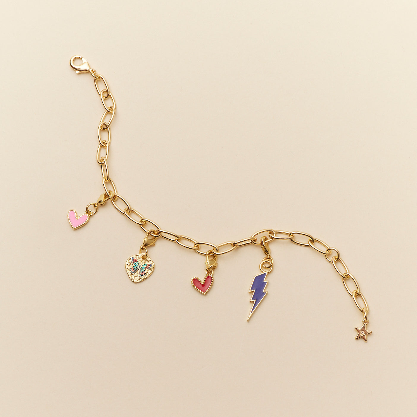 Gold Mini Paperclip Bracelet | Paperclip Chain | 14K Gold Plated Brass