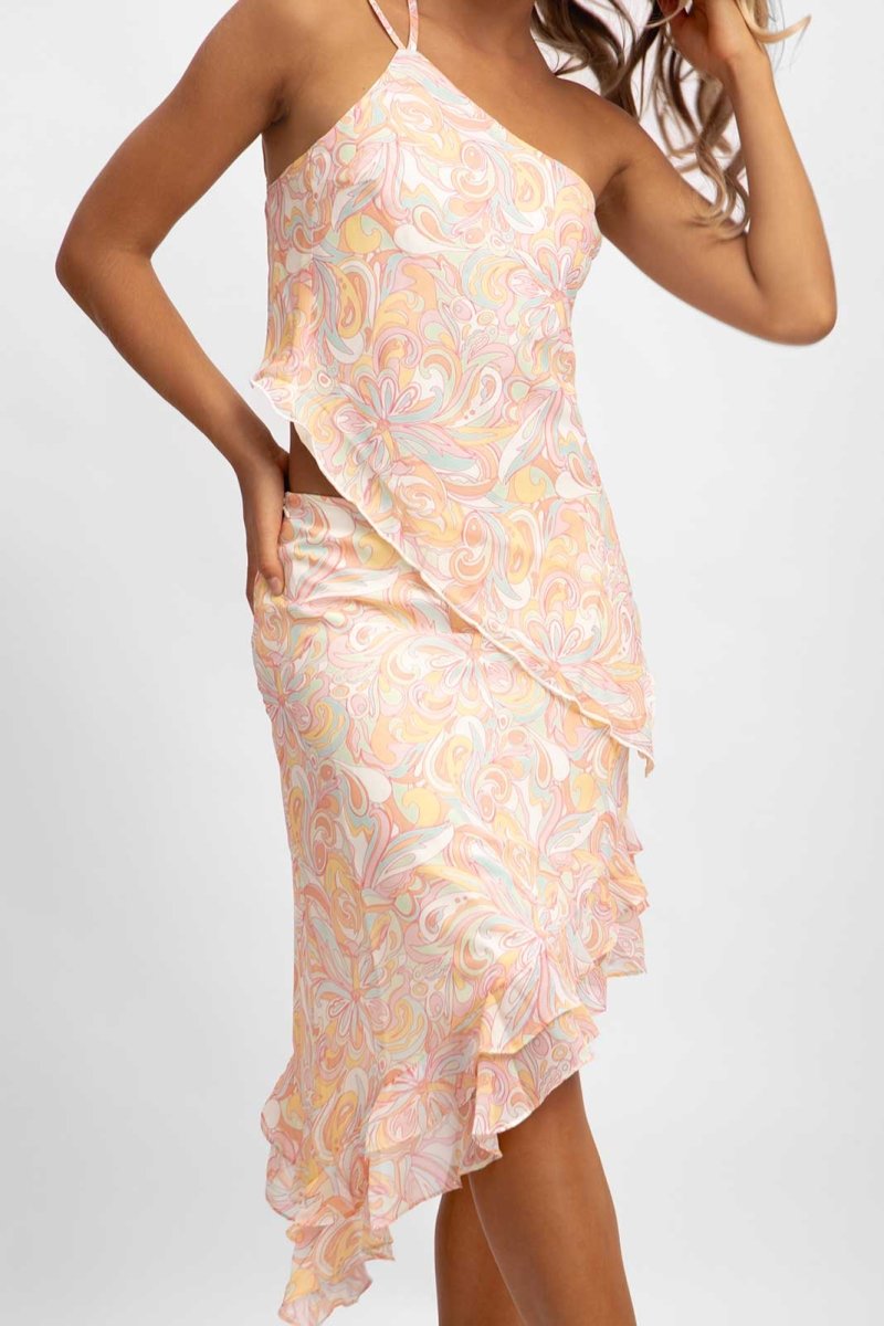 Women | Irish Ruffled Asymmetrical Set | Gold Rush