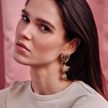 Eros Luxe Heart Drop Earrings | Clear Crystal | 14K Gold Plated Brass