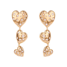 Eros Luxe Heart Drop Earrings | Clear Crystal | 14K Gold Plated Brass