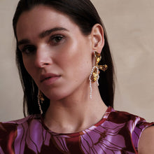 Rosalia Earrings | Freshwater Pearl | 14K Gold Plated Brass