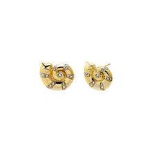Gold CZ Nautilus Shell Stud Earring - Adina's Jewels