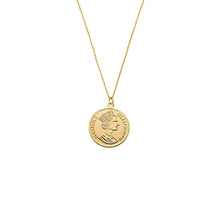 Gold Large Vintage Coin Pendant Necklace - Adina's Jewels