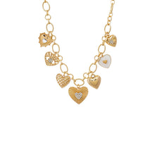 Gold Heart Medley Charm Necklace - Adina's Jewels