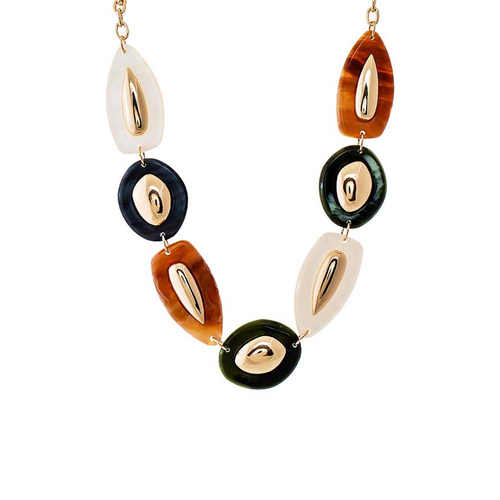 Multi-Color Multi Color Resin Necklace - Adina's Jewels