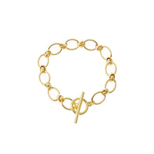 Gold Knotted Oval Link Toggle Bracelet - Adina's Jewels