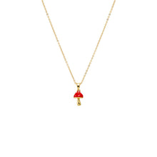 Red Red Enamel Mushroom Pendant Necklace - Adina's Jewels