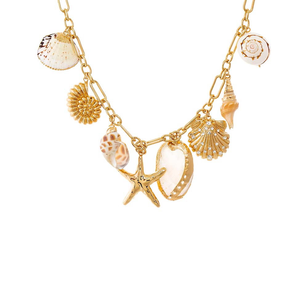 Gold Ocean Treasures Link Necklace - Adina's Jewels