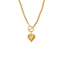 Gold Beaded Heart Toggle Necklace - Adina's Jewels