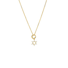Gold CZ Triangle Star Of David Toggle Necklace - Adina's Jewels