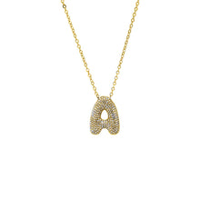 Gold / A Pave XL Initial Pendant Necklace - Adina's Jewels