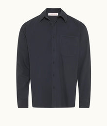Grasmoor Relaxed Fit Classic Collar Organic Cotton Shirt | Night Iris