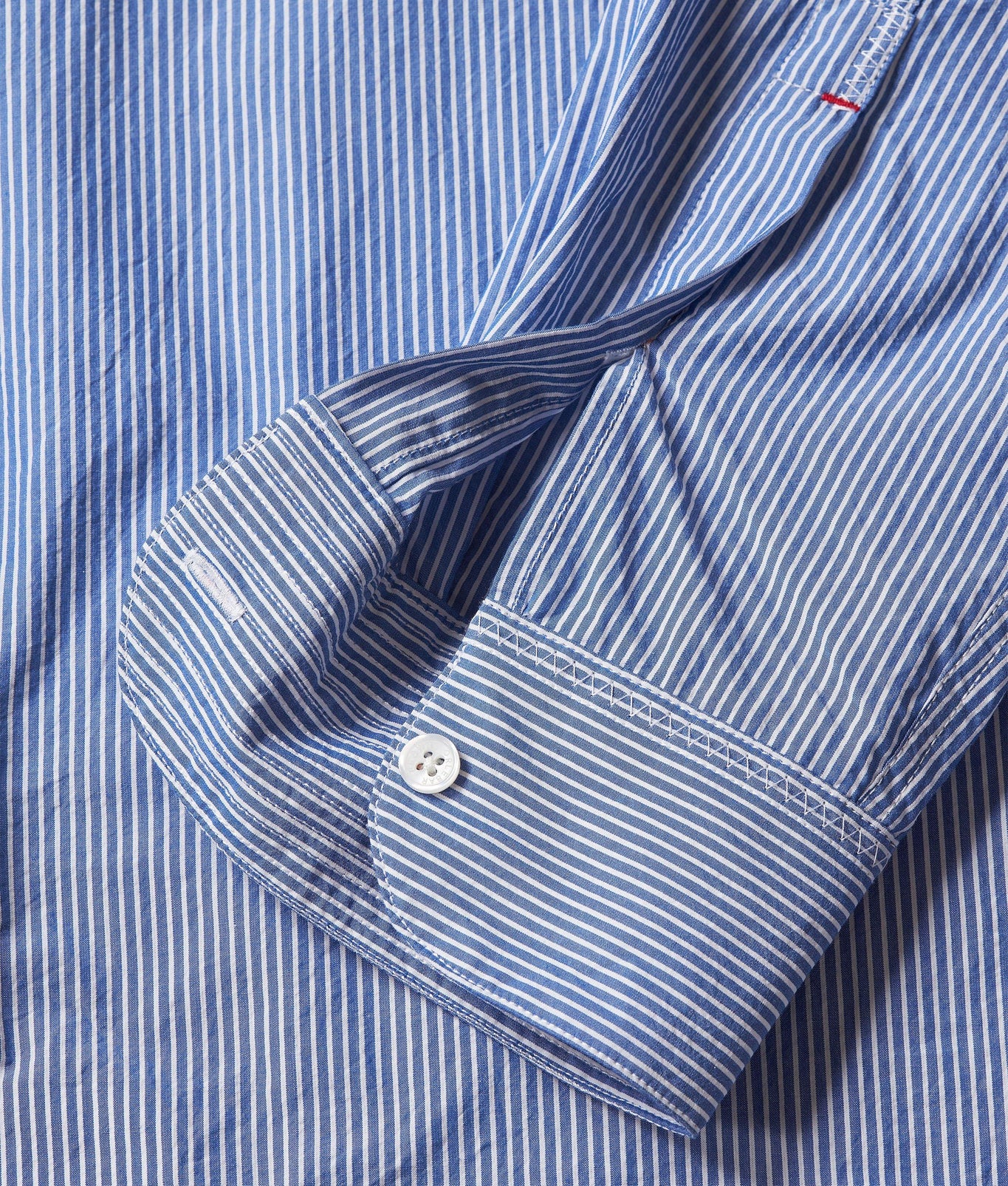 Grasmoor Stripe Relaxed Fit Classic Collar Washed Cotton Shirt Woven | Blueberry/White Stripe