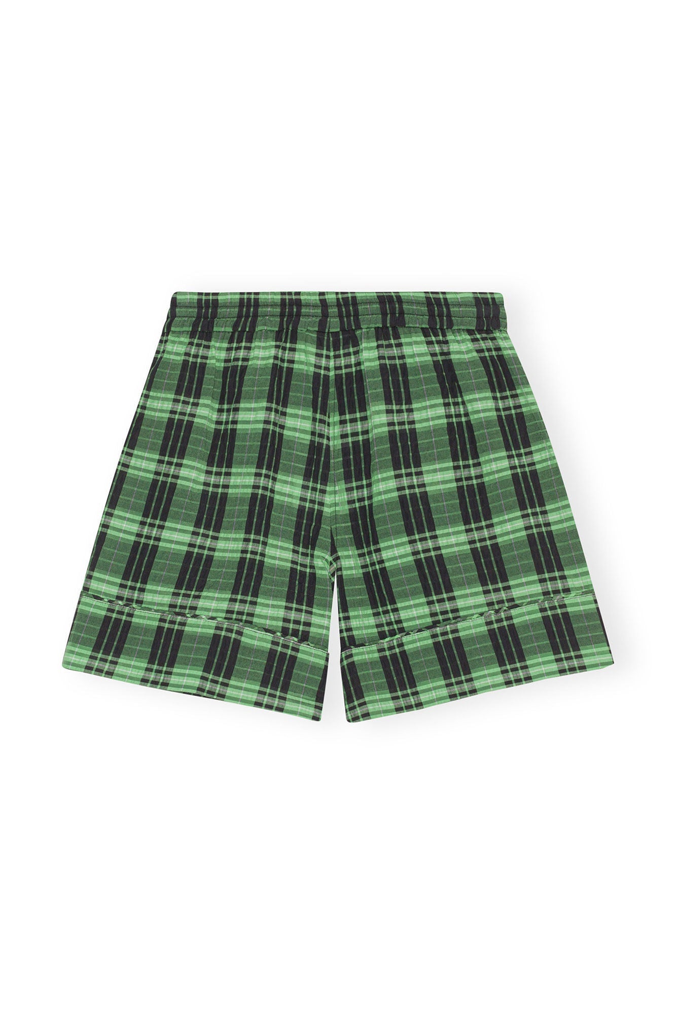 Green Seersucker Check Shorts | Peapod