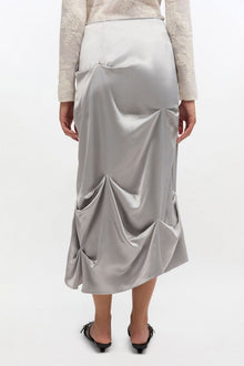 Grey Draped Skirt | Mirage Gray