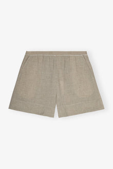 Grey Light Melange Suiting Elasticated Shorts | Alfalfa
