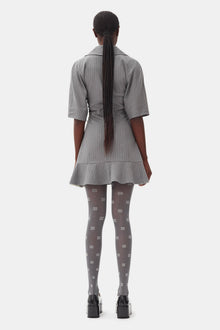 Grey Striped Suiting Mini Dress | Mirage Gray