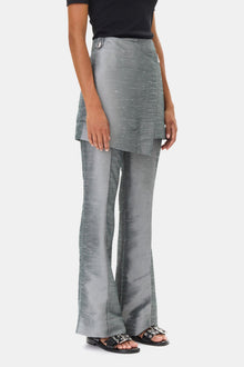 Grey Suiting Skirt Flared Trousers | Gray Quill