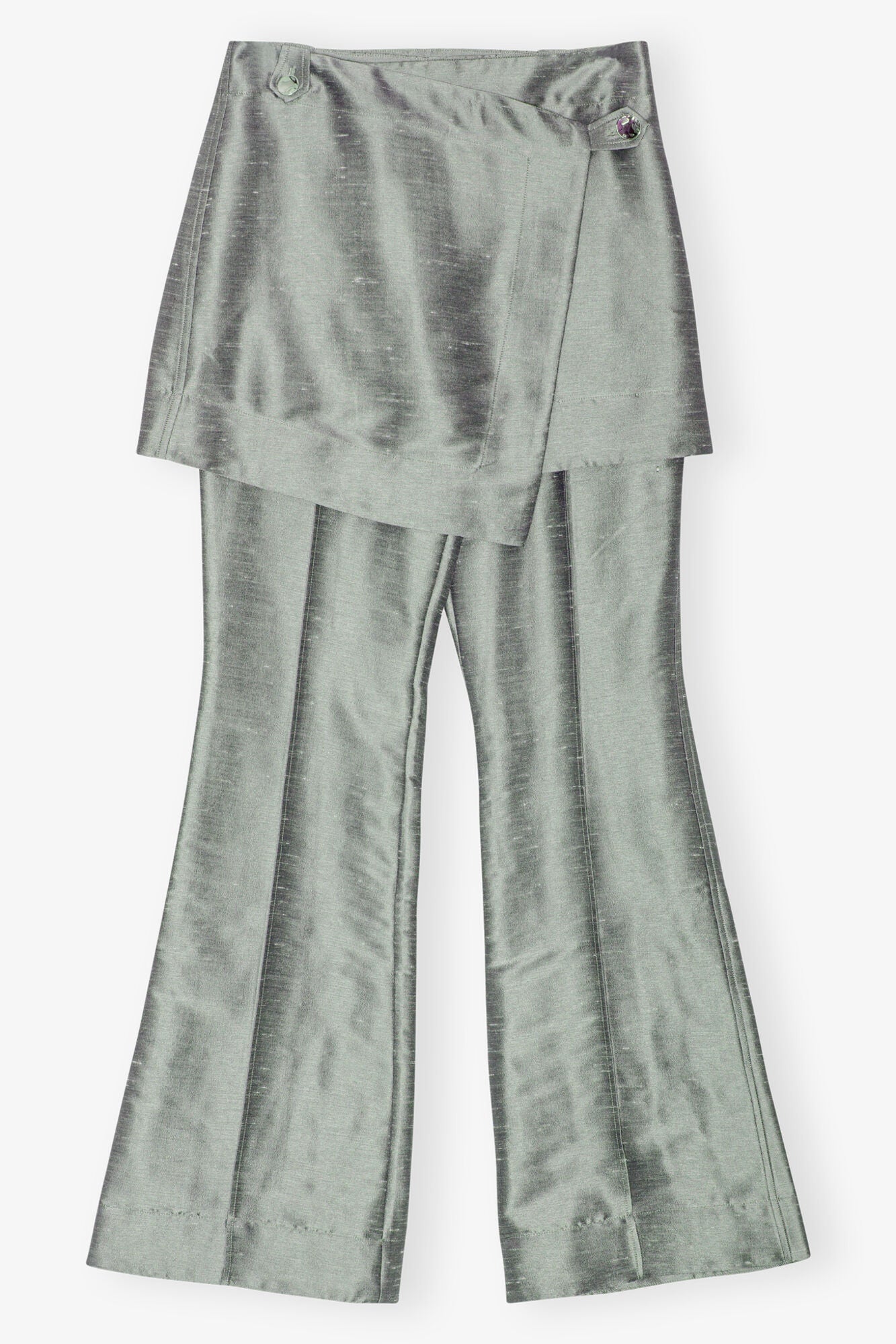 Grey Suiting Skirt Flared Trousers | Gray Quill