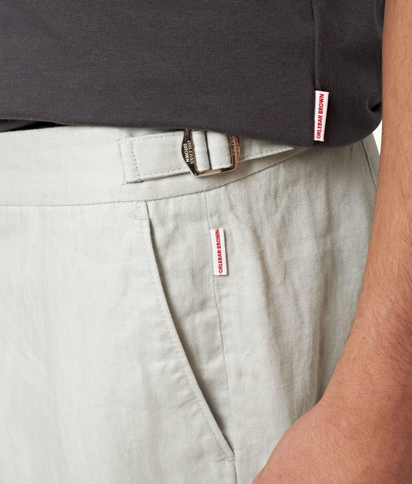 Griffon Linen Tailored Fit Washed Linen Trousers | White Jade