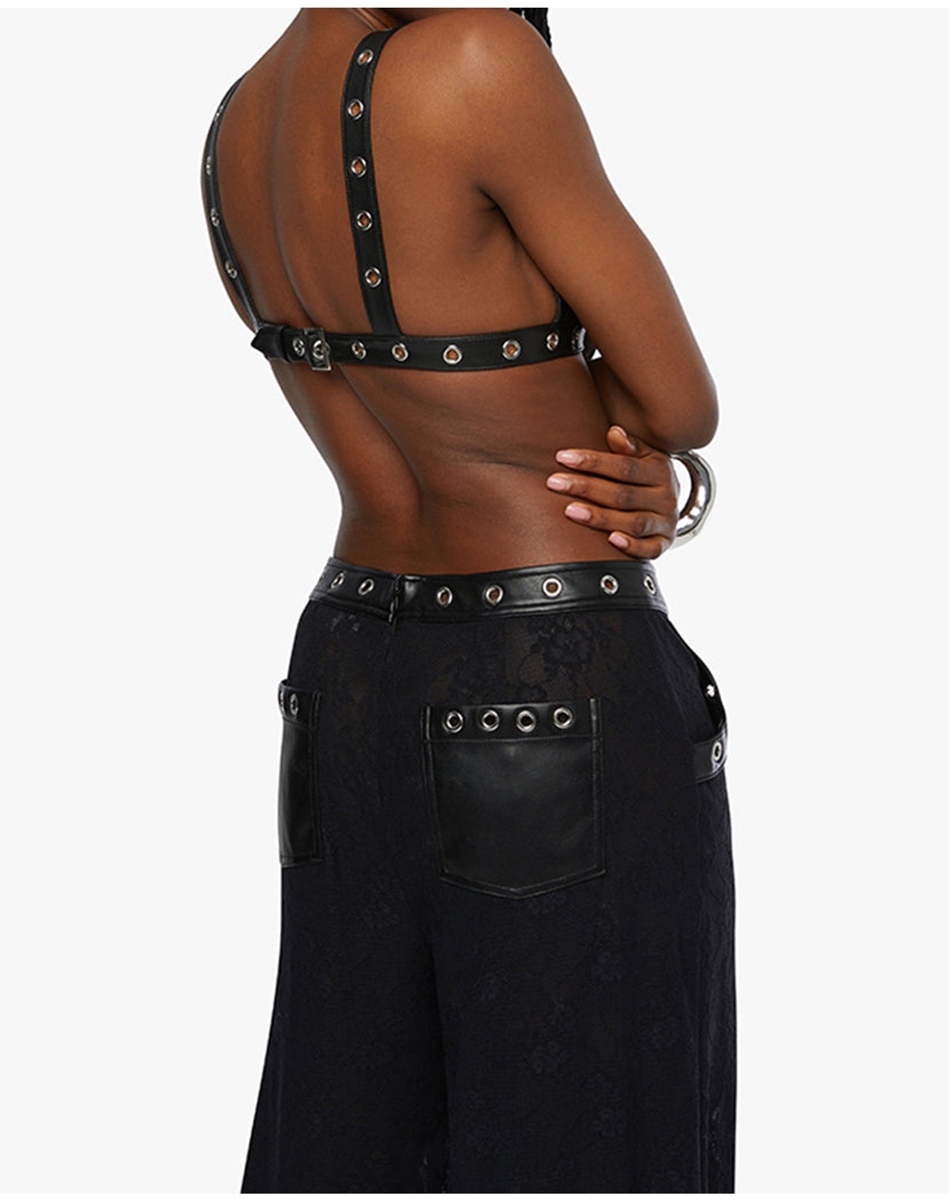 Grommet Detail Bralette | Black