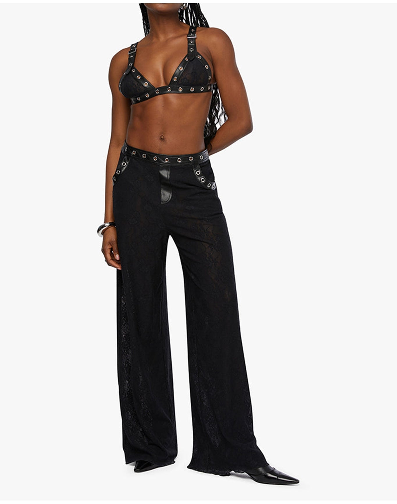 Grommet Detail Bralette | Black