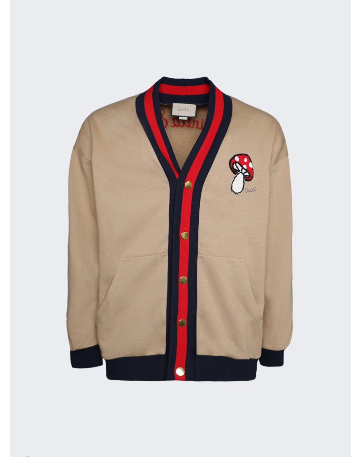 Gucci | Men | Cotton Jersey Cardigan | Camel