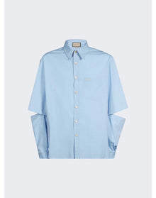 Gucci | Men | Cotton Poplin Shirt | Sky Blue