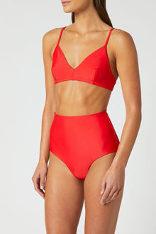 High Waist Bikini Bottom Red - Scanlan Theodore US