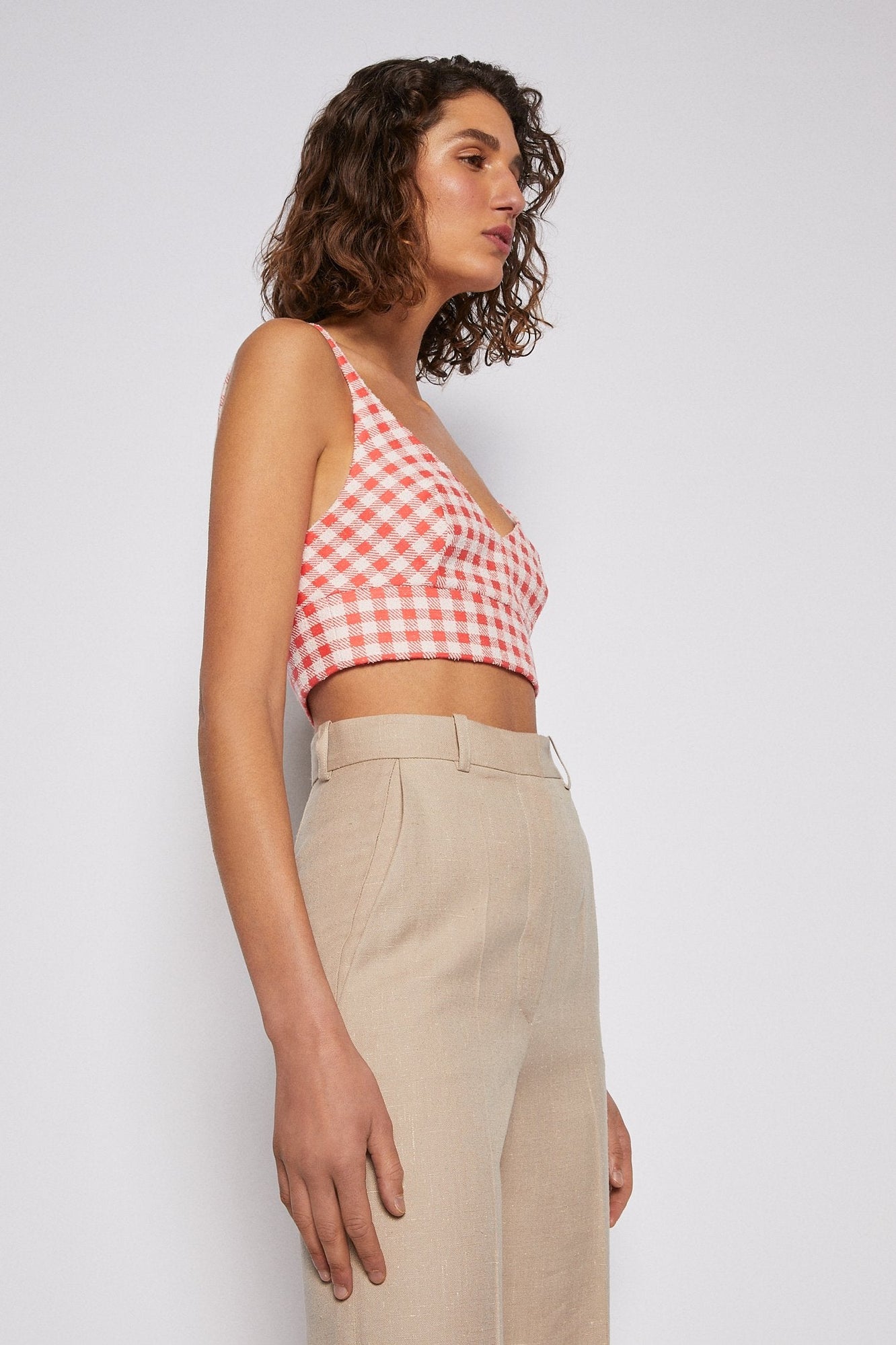 Gingham Bralet Coral CORAL - Scanlan Theodore US