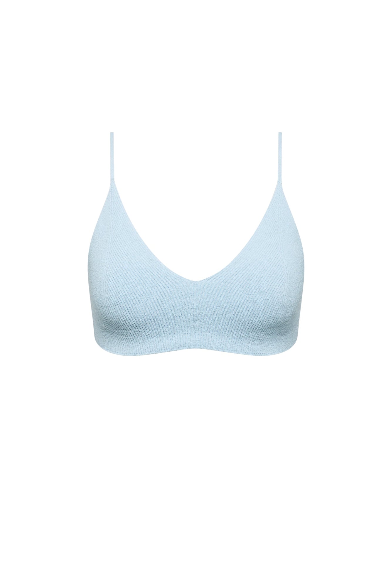 Crepe Knit Bralette | Tinted Blue