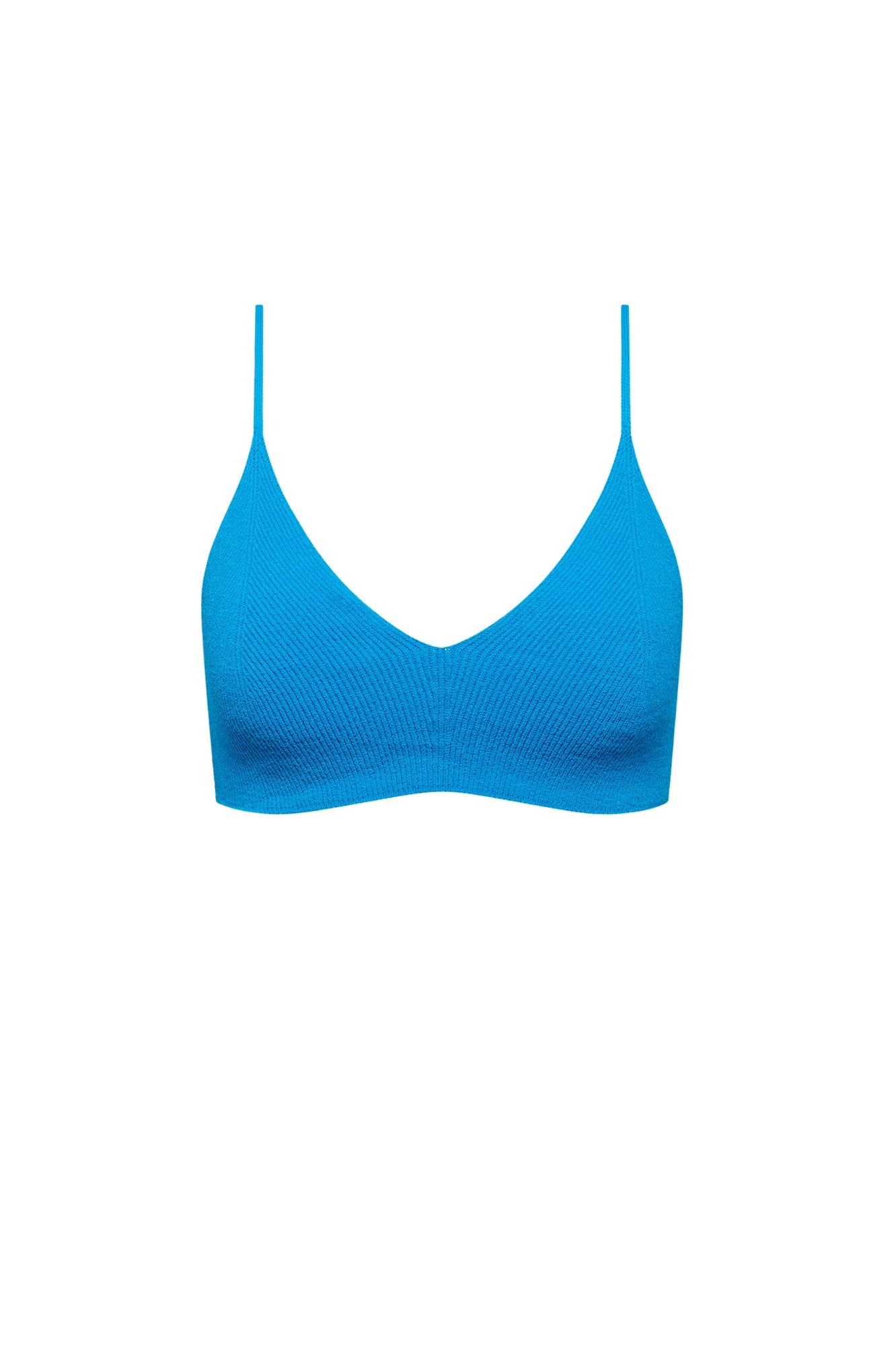 Crepe Knit Bralette | Turquoise