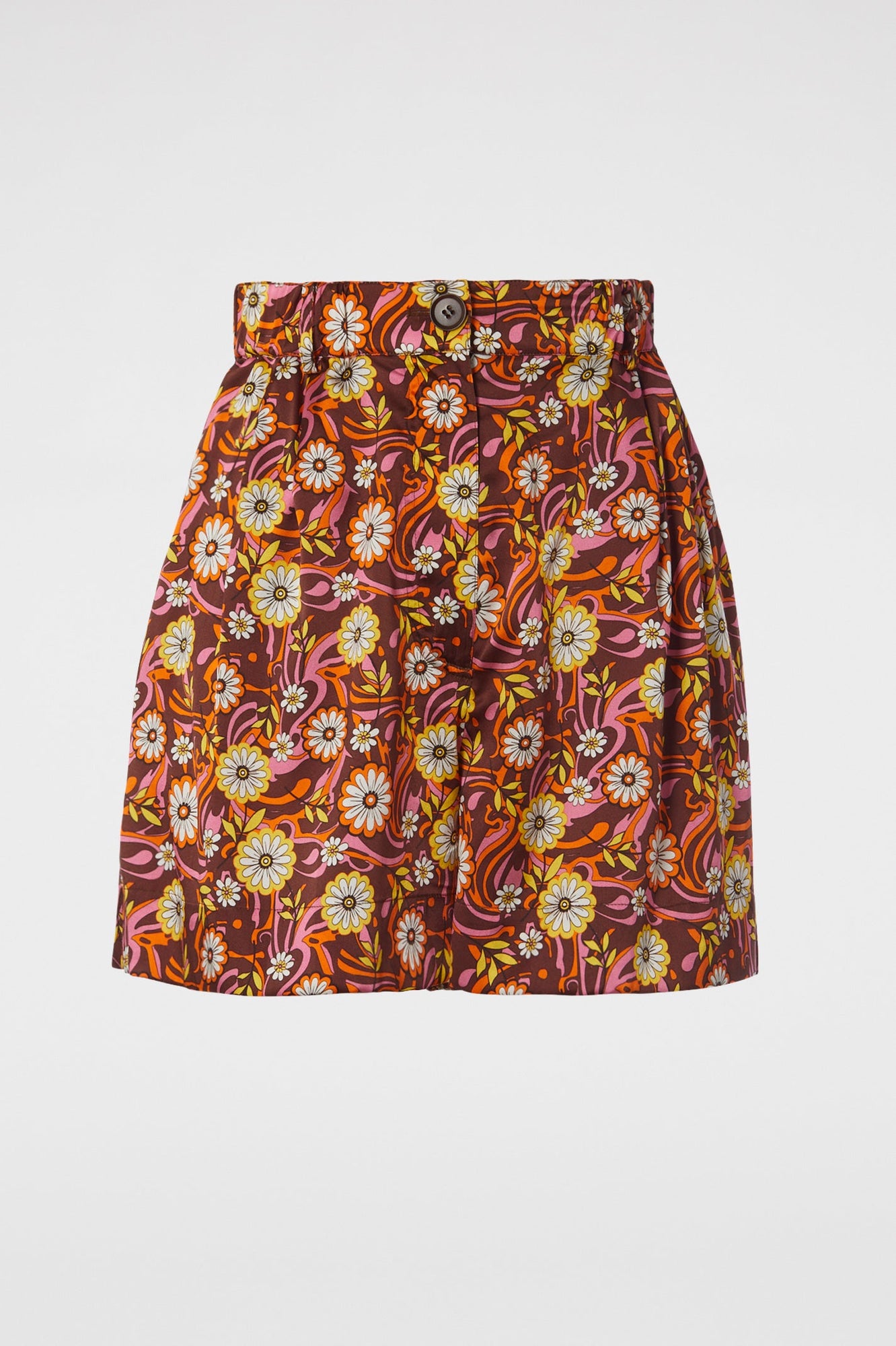 Silk Floral Print Short Tangerine TANGERINE - Scanlan Theodore US