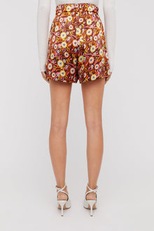 Silk Floral Print Short Tangerine TANGERINE - Scanlan Theodore US