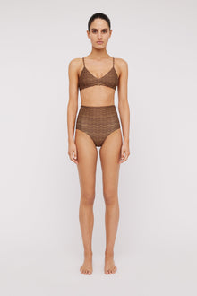 Printed High Waist Bottom Choc Tan CHOC.TAN - Scanlan Theodore US