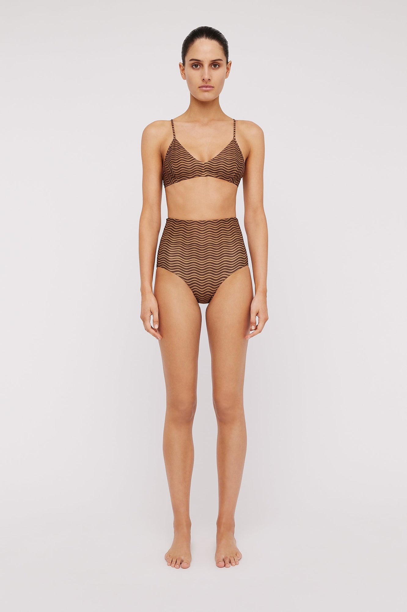 Printed High Waist Bottom Choc Tan CHOC.TAN - Scanlan Theodore US