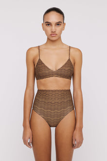 Printed High Waist Bottom Choc Tan CHOC.TAN - Scanlan Theodore US