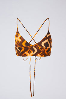 Tile Print Cotton Bra Caramel CARAMEL - Scanlan Theodore US