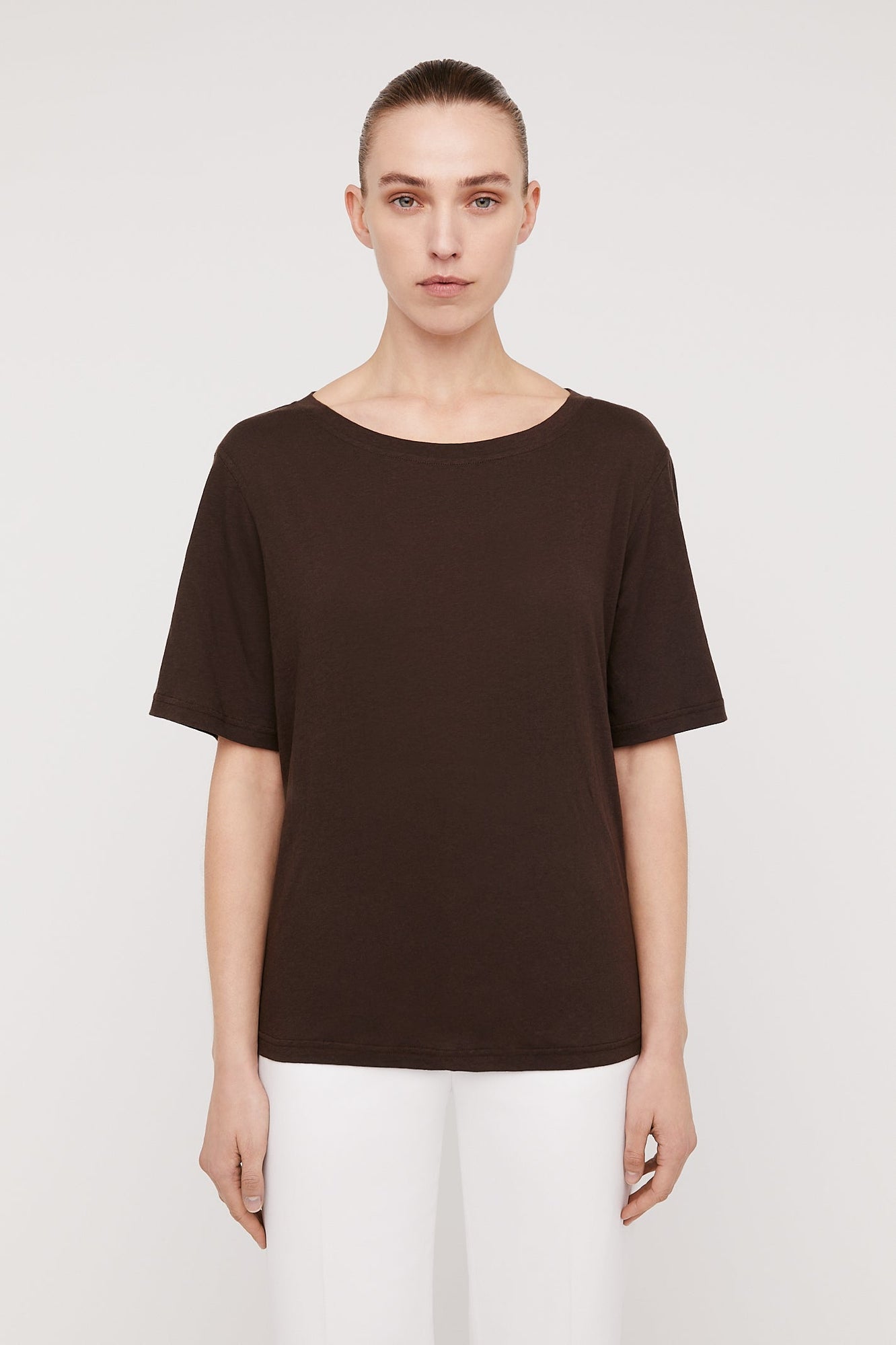 Linen Tshirt Coffee COFFEE - Scanlan Theodore US