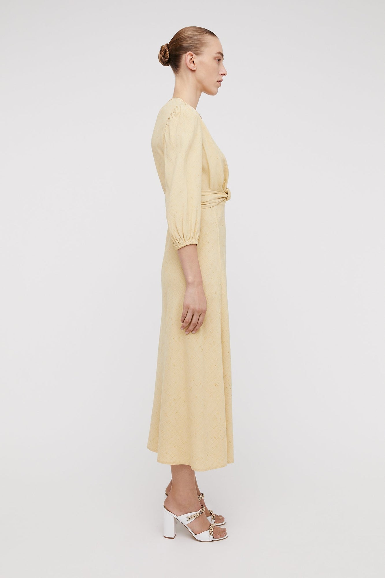 Italian Textured Weave Dress Butter BUTTER - Scanlan Theodore US