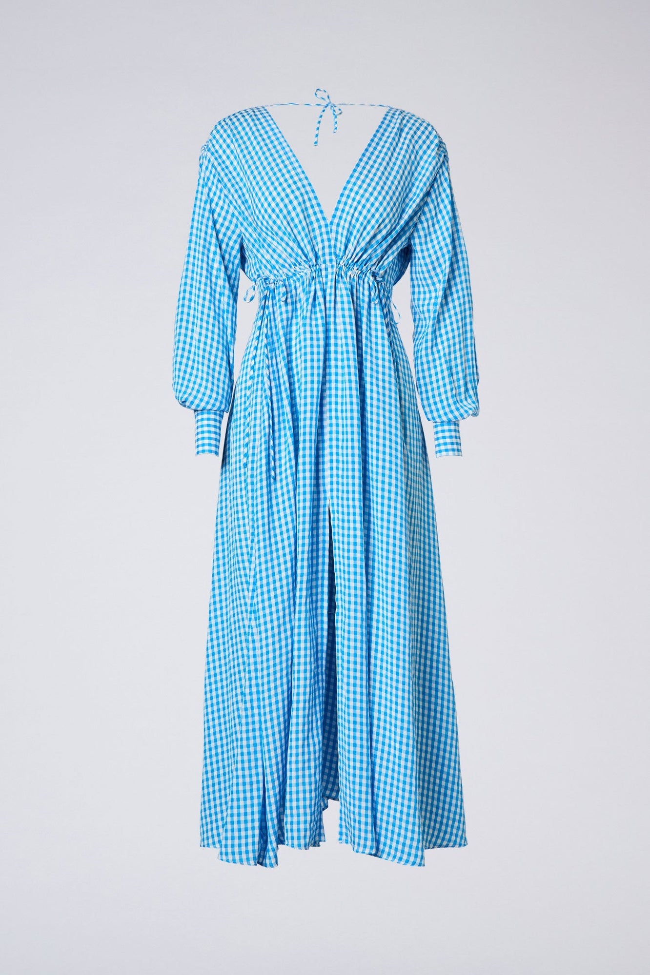 Gingham v Neck Dress Aqua AQUA - Scanlan Theodore US