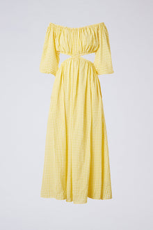 Gingham Cut Out Dress Lemon LEMON - Scanlan Theodore US